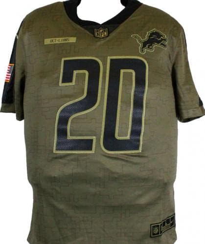 Barry Sanders Lions a semnat Nike Salute to Service Limited Player JSY -BAW HOLO - Tricouri autografate NFL