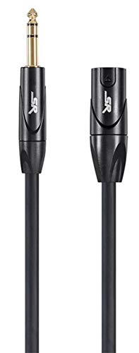 MONOPRICE XLR MALE PENTRU 1/4 INCH TRS TRS Cablu masculin - 3 picioare | 16awg, auriu placat - seria dreaptă Stage Black