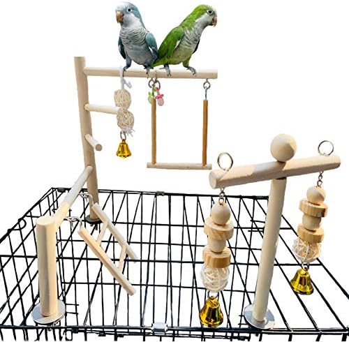 PARROT HAMILEDYI PARROT PLAKEET PLAKEET PERCHES OUTRA OUTRA CAGE PIGURĂ SCHIMBARE SWING SWING WOOD NATURAL COCKATIEL STILD