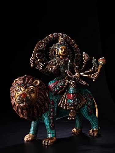 10 Tibetan Temple Collection vechi bronz mozaic gem Schiță în aur șase armate Leu-echitatie Dharma Protector Manjushri Town