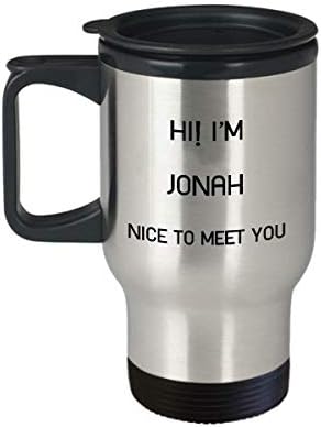 Sunt Jonah Travel Mug Nume unic Tumbler pentru bărbați pentru femei 14oz oțel inoxidabil