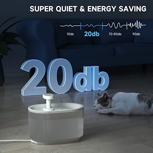 Fântâna de apă pentru pisici pentru animale de companie cu pompă wireless, 118 oz/3.5L Fântâna automată pentru animale de companie