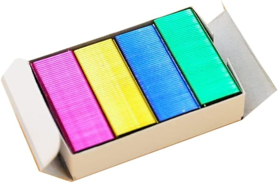 Mini color Staples, 800pcs, 4 culori, galben, albastru, livrări de birou verzi
