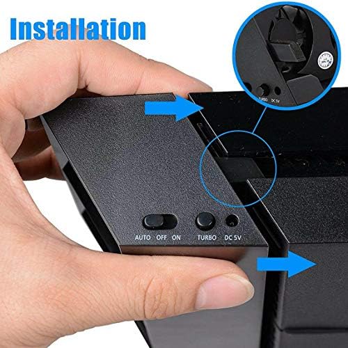 Kiminors TP4-005 Smart Turbo Temperatură Control de răcire USB 5-FAN pentru PlayStation 4 pentru ventilator de radiații PS4