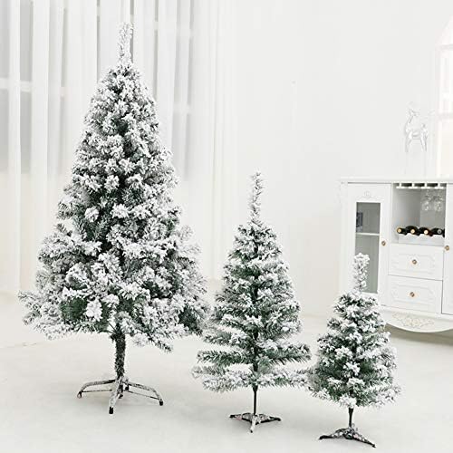 Zpee Snow Arbore de Crăciun Arbore gol, Material Artificial cu balamale PVC Pine Pine cu metal Stand de asamblat decorare de