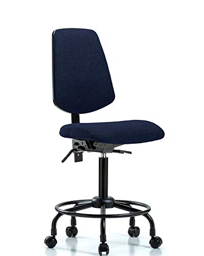 LabTech sitting LT42359 scaun de bancă Mediu, țesătură, bază cu tub rotund cu spate Mediu-role, Albastru