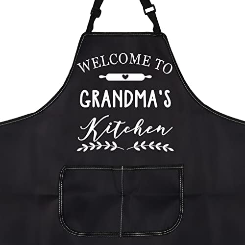 PXTIDY Bine ați venit la & nbsp; bucătăria bunicii șorț bunica cu buzunare șorț de bucătărie bunica gătit cadou de copt