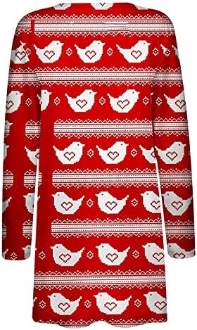 Cardigani Suerghwax pentru femei Crăciun casual liber confortabil, plus dimensiuni, jachete de top imprimare la modă, cămăși