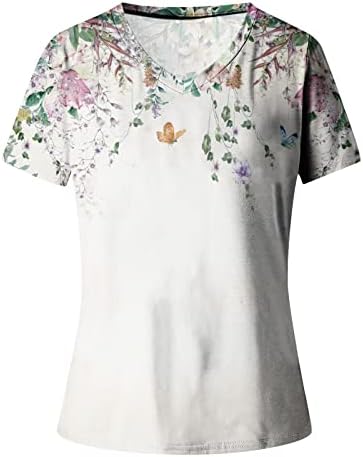 Femei V gât tricouri maneca scurta Casual Vara Tee Topuri 3d floare imprimare bluza Plus Dimensiune Vrac se potrivesc confortabil