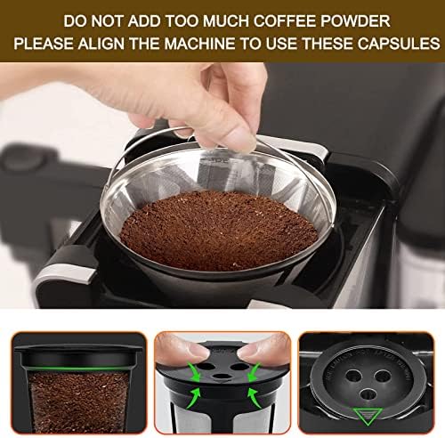 Filtru de cafea reutilizabil pentru Ninja Dual Brew Coffee Maker, 2 PC -uri reutilizabile K și 1 filtru de cafea din oțel inoxidabil,
