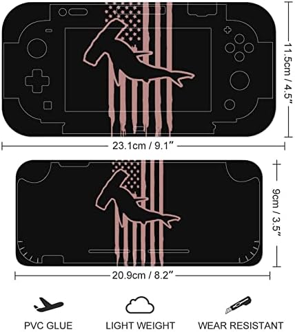 Hammerhead Shark American Flag Decal Stickers acoperă placa de protecție a pielii pentru Nintendo Switch