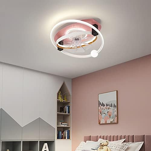Ventilator de tavan DLSIXYI cu profil scăzut - 20.4 Ventilatoare moderne de tavan cu lumini și telecomandă, 3 culori LED -uri