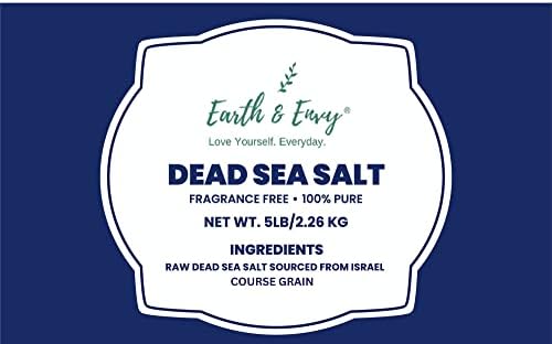 Pământ și invidie sare de la Marea Moartă 5LB fără parfum, cereale grosiere-hidratante și detoxifiante