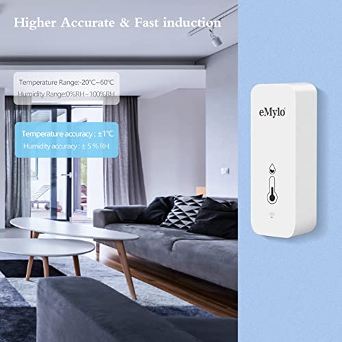 Emylo WiFi senzor de temperatură higrometru, termometru inteligent cu aplicație inteligentă și înregistrare de date, Termometru