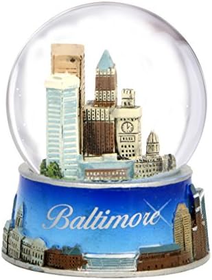 Baltimore Snow Globe din Maryland. Souvenir Snow Globe of Baltimore Skyline. Globuri de zăpadă de 3,5