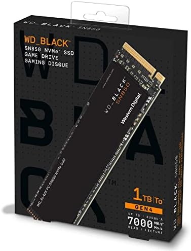 Western Digital WD 1TB WD_BLACK SN850 NVME PCIE 4.0 M.2 SSD pentru jocuri interne fără căldură