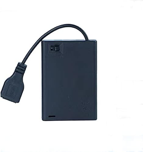 Suport pentru baterii USB 3 AA, suport pentru baterie USB 5V Negru cu comutator, cablu USB, 3 suport pentru baterii AA cu conector