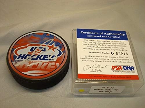 James Van Riemsdyk a semnat echipa U. S. A. Hockey Puck autografat PSA / DNA COA 1A-autografat NHL Pucks