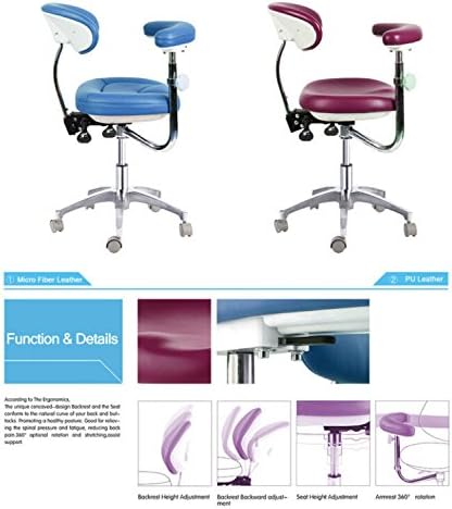Cotiera din piele Micro fibră Yohoso 360 scaun rotativ Reglare înălțime scaun Medical Docotor scaun Mobie portabil QY600 -
