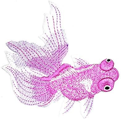 Patchuri de pește de aur roz drăguț Angelfish Goldfish Koi Carp pește animal animal de desene animate pentru copii iron pe