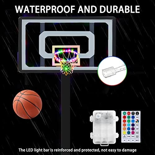 LED Basketball Hoop Light, telecomandă Basketball Rim LED Light, 17 culori impermeabil LED Basketball Hoop potrivit pentru