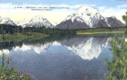 Teton Mountain, carte poștală din Wyoming