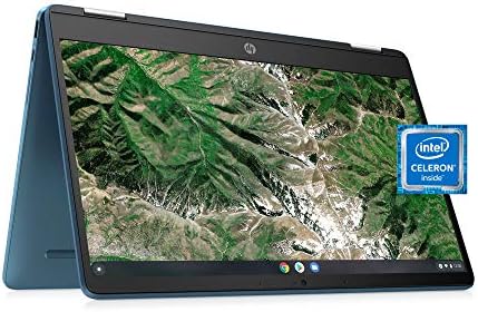 Hp 2022 Chromebook X360 2-în-1 14 ecran tactil HD laptop ușor și subțire, procesor Intel Celeron N4020, 4 GB RAM, 64 GB eMMC,