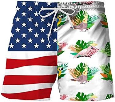 Pantaloni scurți de pavilion american HSSDH pentru bărbați, bărbați Patriotic SUA American Flag Trunks Swim Trunks Dupate Summer