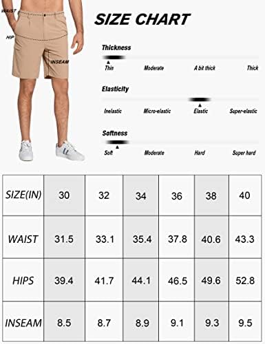 Zuty 8,5 Pantaloni scurți de golf pentru bărbați, drumeții UPF 50+ Casual Stretch Dry Dry Lightweight Work Pantaloni scurți