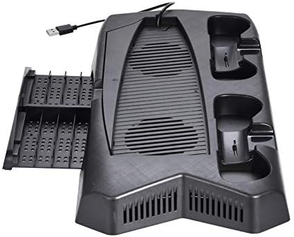 Hifuture pentru consola PS5 Stația de încărcare a standului vertical de încărcare cu ventilator de răcire, încărcare dublă