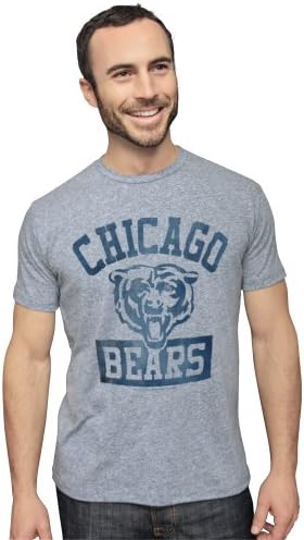 NFL Chicago Bears Vintage Triblend cu mânecă scurtă echipaj gât pentru bărbați