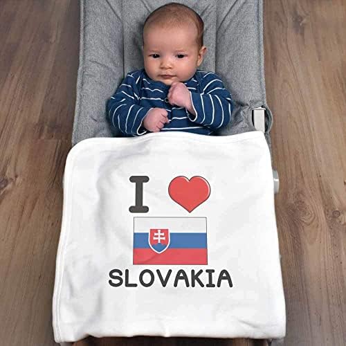 Azeeda 'I Love Slovacia' Cotton Baby Planket / Shawl