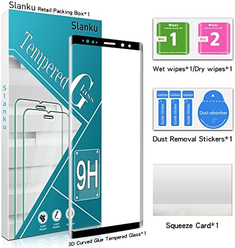 Protector de ecran Slanku pentru Samsung Galaxy Note 9 sticlă Temepred, Film clar cu acoperire completă, Protector de ecran