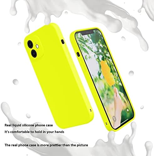 ANDATE iPhone 12 mini Husă galben Fluorescent, Husă iPhone din silicon compatibilă cu iPhone 12mini, husă de protecție rezistentă