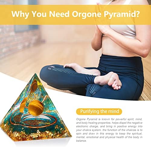 Vindecare orgonită Cristal și piatră Orgone Piramidă Sfera de aur Sfera Life Arbore Blance Chakras Pyramid Meditație Ajută