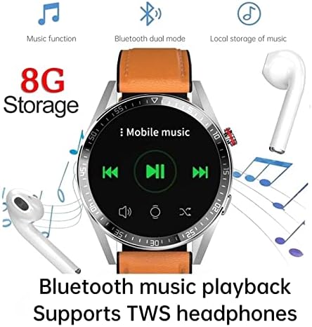 Byoka 20 454 * 454 Ecran Smart Watch Bărbați afișează întotdeauna timpul Bluetooth Call 8G Local Music Link TWS SmartWatch