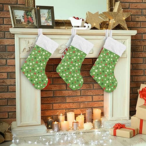 Alaza Christmas Stockings Star de Crăciun Clasic Clasic decorațiuni mari de ciorapi pentru familii pentru petrecerea sezonului