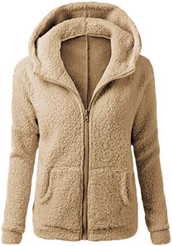 RUIVE femei artificiale lână Coats Hooded toamna primavara fermoar simplu Plus Dimensiune Windbreaker Coats fete Simplu Hoodies