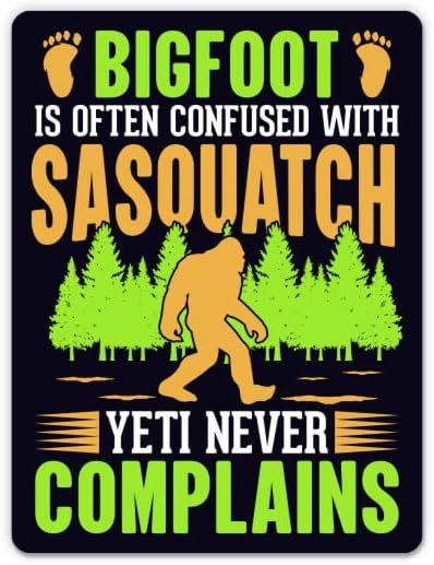 Bigfoot confuz cu autocolante Sasquatch - 2 pachete de 3 autocolante - vinil impermeabil pentru mașină, telefon, sticlă de