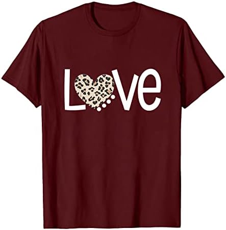 Femei Dragoste carouri imprimate T Shirt Ziua Îndrăgostiților Camasi pentru barbati Casual confortabil pulover bluza maneca