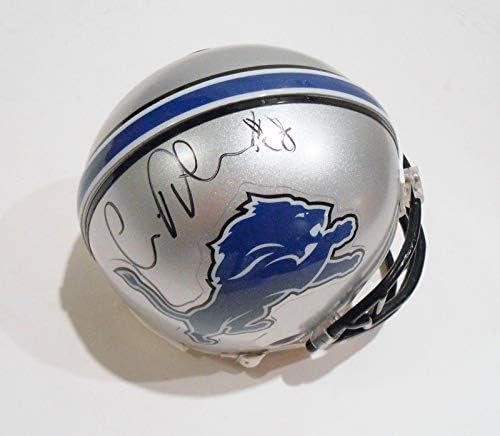 Louis Delmas a semnat mini cască cu COA Detroit Lions fotbal-autografe NFL mini căști