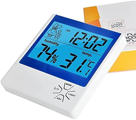 YFQHDD LCD temperatura umiditate metru iluminare interior exterior Digital higrometru termometru stație meteo cu ceas
