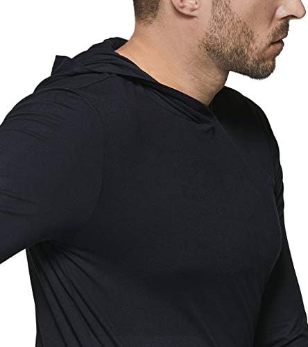 Glugă cu mânecă lungă pentru bărbați TSLA, hanorac sportiv ușor, performanță activă cu glugă tricouri pulover
