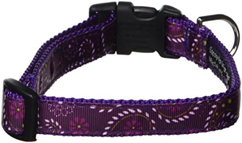 Guler de câine Purple Purple Pretty Paisley: 5/8 lat, ajustează 10-14 - Made in SUA.