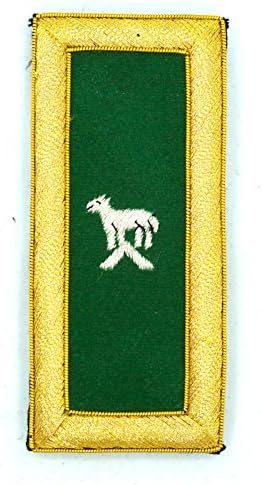 Knights Templier Generalissimo brodat Masonic Bord Pair - [Green, White & Gold] [4 '' Tall]