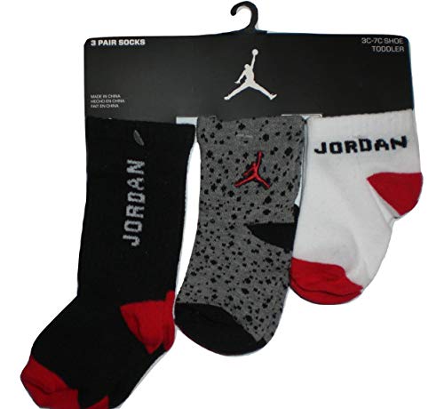 Nike Jordan Coddler Boy Socks, 3 perechi, dimensiunea șosetei 3-4.5, dimensiunea pantofului 3C-7C