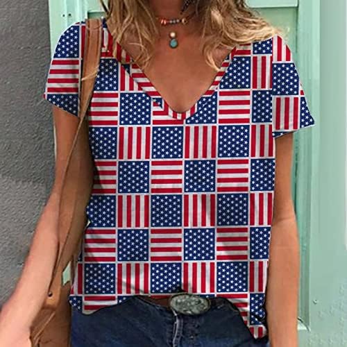 Cămăși patriotice pentru femei fabricate în SUA 2023 tricou cu mâneci scurte de vară tricouri casual tricouri bluze tunică