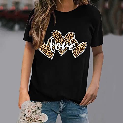 Tricouri asortate ZNNE pentru cupluri bluză pentru femei Hanorac cu mânecă scurtă cu imprimeu de Ziua Îndrăgostiților pentru