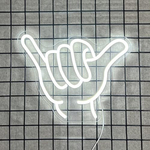 Semne Neon Shaka hand Gesture Hang hand Symbol LED Light pentru Decor de perete Aloha Hawaiian lampă de salut 15. 7x12. 4 pentru