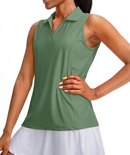 G Cămăși Graduale de Golf Femei fără mâneci de Golf Tenis Tenis Tenn Dry Dry Colled Tops Pol-Neck pentru femei